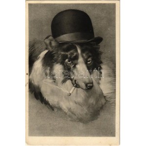 1932 Gentleman dog with cigarette and hat. H. Christ Vienne Nr. 191. (EK)