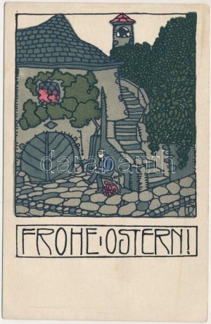 Frohe Ostern! Wiener Werkstätte nr 192. s: Josef Divéky