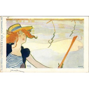 1899 (Vorläufer) Auf Sommerfrische XVIII/4. Wiener Künstler Postkarte Philipp & Kramer s...