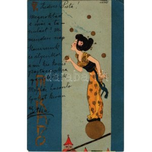 1901 Mikado V. lithographie Art nouveau de style asiatique : Raphael Kirchner (EK)