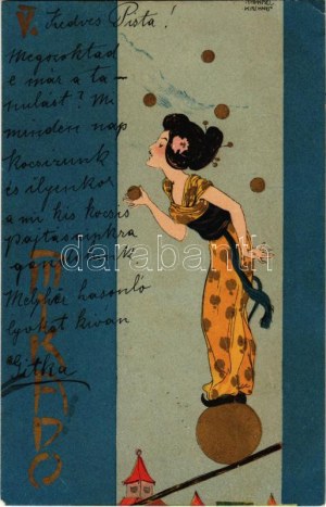 1901 Mikado V. Secesyjna litografia w stylu azjatyckim: Raphael Kirchner (EK)