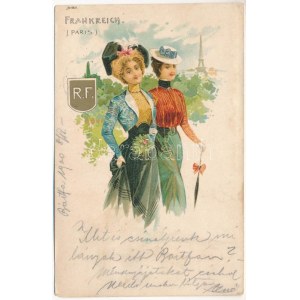 1900 Frankreich (Paris) / Francúzsko. Secesná litografia (fl)