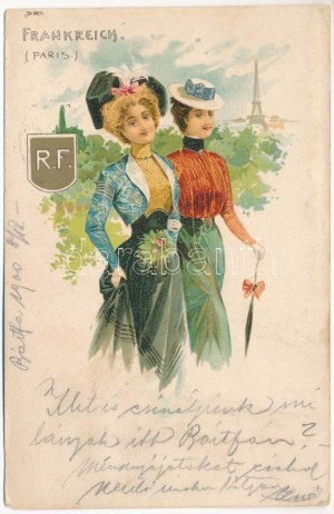1900 Francja (Paryż) / Francja. Secesyjna litografia (fl)