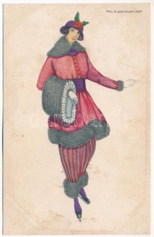Korcsolyázó hölgy / Donna che pattina sul ghiaccio. B.K.W.I. 271-5. s: Mela Koehler (fl)