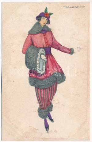 Korcsolyázó hölgy / Ice skating lady. B.K.W.I. 271-5. s: (fl)