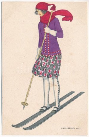 Síelő hölgy / Skiing lady. B.K.W.I. 271-6. s : Mela Koehler (fl)