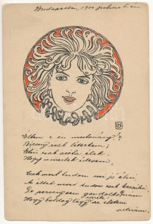 1900 Art Nouveau Lady s: Leopold Kainradl (surface damage)