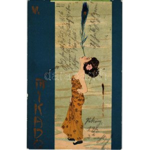 1901 Mikado III. Litografia secesyjna w stylu azjatyckim. Emile Storch Vienne s: Raphael Kirchner (fl)