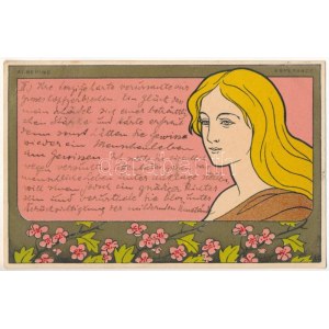 1899 (Vorläufer) Aubepine Esperance. Belgian Art Nouveau, Floral postcard. Dietrich & Co. Bruxelles litho s...