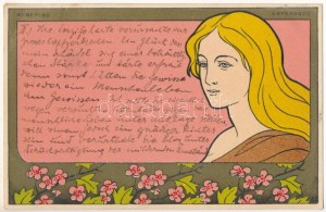1899 (Vorläufer) Aubepine Esperance. Art Nouveau belga, cartolina floreale. Dietrich & Co. Bruxelles, litografia...