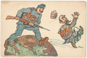 1914-1915 Első világháborús osztrák-magyar szerb-ellenes katonai propaganda...