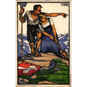 1914 1798 Bundesfeier-Postkarte 1913 1. August, Gegen die Tuberkulose. Grafik. Werkstätten Gebr. Fretz / Fete Nationale ...