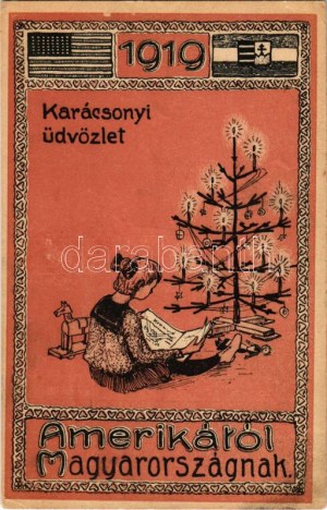 1919 Karácsonyi üdvözlet Amerikáról Magyarországnak. Nie jest to propagandowe rozwiązanie ...
