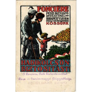 1918 Kössünk Hadikölcsön-Biztosítást! A Fonciere Pesti Biztosító Intézetnél. Budapest V. Vas utca 10...