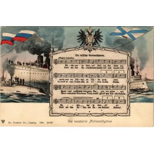 Die russische Nationalhymne / Inno nazionale russo, bandiera e stemma, propaganda patriottica (EK...
