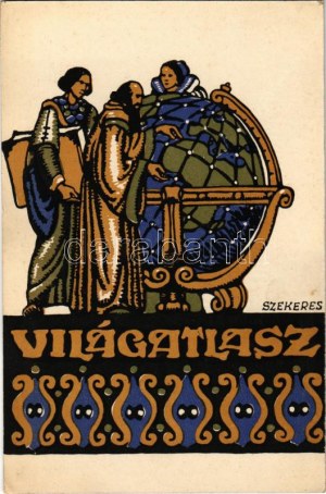 Világatlasz reklám. Hátoldalon megrendelőlap / Hungarian publishing house advertisement s : Szekeres (EK...