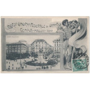 Ricordo Concorso Federale di Ginnastica Genova Maggio 1910. Piazza Corvetta / Włoski Federalny Konkurs Gimnastyczny...