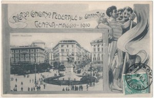 Ricordo Concorso Federale di Ginnastica Genova Maggio 1910. Piazza Corvetta / Italian Federal Gymnastics Competition...