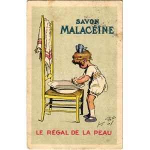 1931 Savon Malacéine - Le Régal de la Peau / Francia szappan reklám / Französische Seifenwerbung s: Georges Redon (fa...