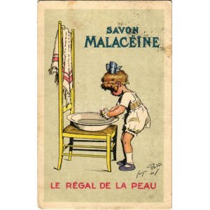 1931 Savon Malacéine - Le Régal de la Peau / Francia szappan reklám / French soap advertising s: Georges Redon (fa...