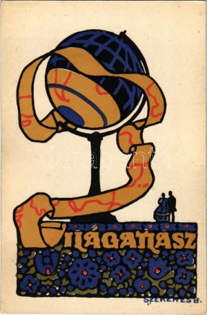 Világatlasz reklám / Ungarische Verlagsanzeige s: Szekeres B.
