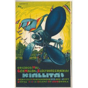 1923 Budapest, Országos Vas-, Gép-, Malom és Elektrotechnikai Kiállítás. Bruchsteiner és fia litho ...