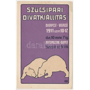 1911 Szűcsipari Divatkiállítás Budapesten, reklámlap / Hungarian Furriery Fashion Exhibition, advertisement s: Seidner ...