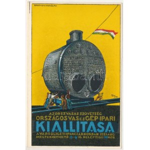1921 Budapest, Az Országos Vasas Szövetség Országos Vas és Gépipari Kiállítása, reklám; Bruchsteiner és fia ...