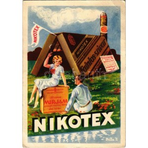 1938 Törődjön kissé magával is - szívjon Nikotexet! Nikotex Faintos cigaretta és szivarka reklámlapja ...