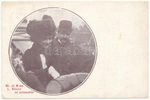 1909 Mr. et M-me L. Blériot en automobile / Louis Blériot és felesége Alice Véderes Blériot egy autóban (EK...