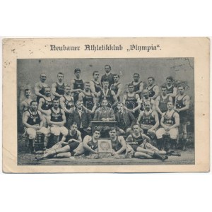 1910 Neubauer Athletikklub Olympia / Österreichischer Leichtathletikklub / osztrák atlétikai klub, sportolók (apró lyukak ...