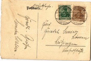 Realgymnasium Freiburg Abitur 1917. / Deutsche Studentica-Postkarte (b)