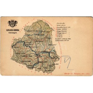 Szolnok-Doboka vármegye térképe. Kiadja Károlyi Gy. / Mappa della contea di Solnoc-Dabaca (EK)