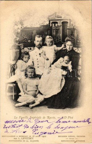 1902 La Famille Impériale de Russia / Ruská kráľovská rodina: Mikuláš II., Alexandra Feodorovna (Alix Hesenská)...