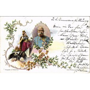 1898 (Vorläufer) Ferenc József szecessziós lap / Franz Joseph. C. Pietzner Art Nouveau, floral (EK) + Jubiläums...
