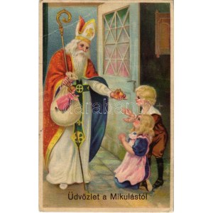 Üdvözlet a Mikulástól / Saint Nicolas avec des jouets (EB)