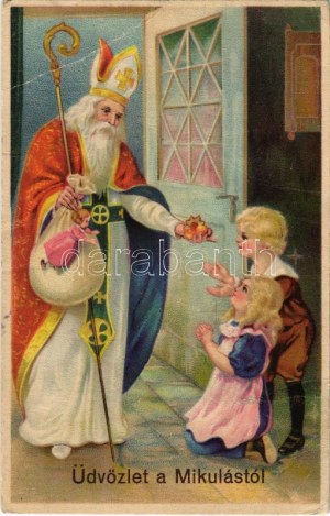 Üdvözlet a Mikulástól / Sankt Nikolaus mit Spielzeug (EB)