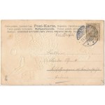 1907 Herzlichen Glückwunsch zum Neuen Jahre / New Year greeting art postcard, litografie (lyuk / pinhole...