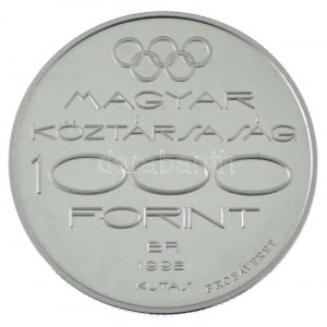 1995. 1000Ft Ag XXVI. Nyári Olimpia - Atlanta jelzett próbaveret-tervezet kapszulában. Csak 50 db létezik belőle! T...