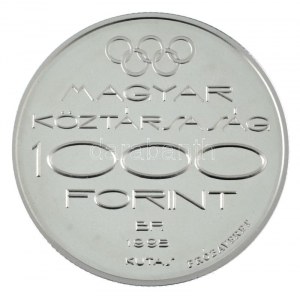 1995. 1000Ft Ag XXVI. Nyári Olimpia - Atlanta jelzett próbaveret-tervezet kapszulában. Csak 50 db létezik belőle! T...
