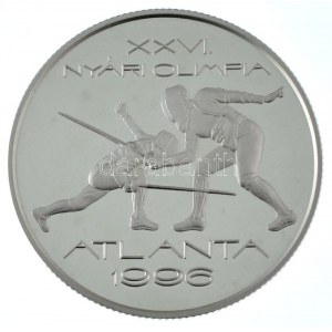 1995. 1000Ft Ag XXVI. Nyári Olimpia - Atlanta jelzett próbaveret kapszulában. Csak 50 db létezik belőle! (31,46g/0...