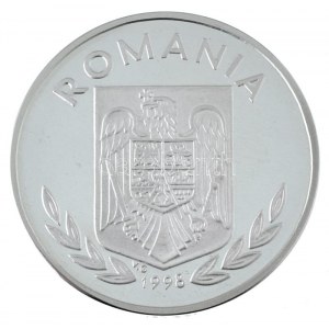 Románia 1998. 100L Ag XIX. Téli Olimpia, Nagano - Síelés, con un'unica scheda di sicurezza, névérték a peremen...