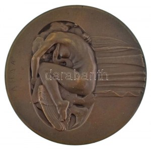 Moiret Ödön (1883-1966) 1910. Léda bronz emlékérem, az Éremkedvelők Egyesülete által közvetített érem (80mm) T:AU ...