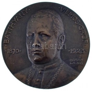 Berán Lajos (1882-1943) 1926. gr. Batthyány Vilmos bronzo emlékérem, Éremkedvelők Egyesületének tagsági érme, peremén ...
