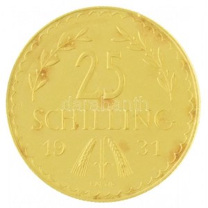 Ausztria 1931. 25Sch Au (5,87g/0.900) T:AU,XF fo. / Österreich 1931. 25 Schilling Au (5,87g/0.900) C:AU...