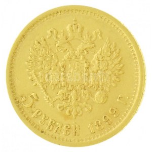 Orosz Birodalom 1899. 5R Au II. Miklós (4,30g/0.900) T:XF / Empire russe 1899. 5 Roubles Au Nicholas II (4,30g/0...