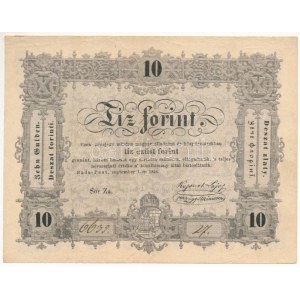 1848. 10Ft Kossuth bankó, ZS 6639 27 hátlapon ...BÜNTETETTNEK sajtóhiba T:F kis folt / Hungary 1848. 10 Forintů ...