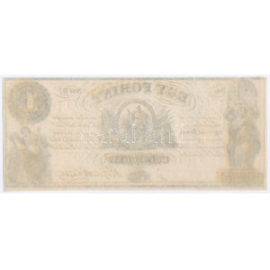 1852. 1Ft Kossuth bankó, D sorozat, kitöltetlen T:AU / Węgry 1852. 1 forint z prefiksem D...