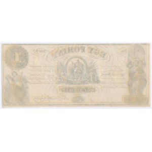 1852. 1Ft Kossuth bankó, D sorozat, kitöltetlen T:AU / Hungary 1852. 1 Forint D prefix...