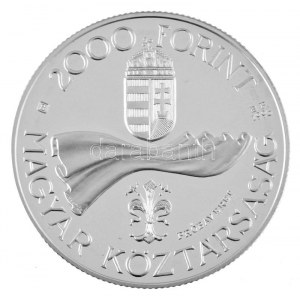 1996. 2000Ft Ag Ötvenéves a Forint, PRÓBAVERET jelzéssel, kapszulában T:PP / Hungary 1996. 2000 Forint Ag ...